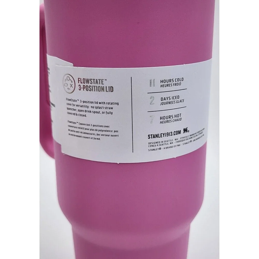STANLEY 40oz Quencher H2.0 FlowState Tumbler Hot or Cold - Peony Pink